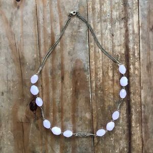 J.Crew gold and translucent pink beaded necklace